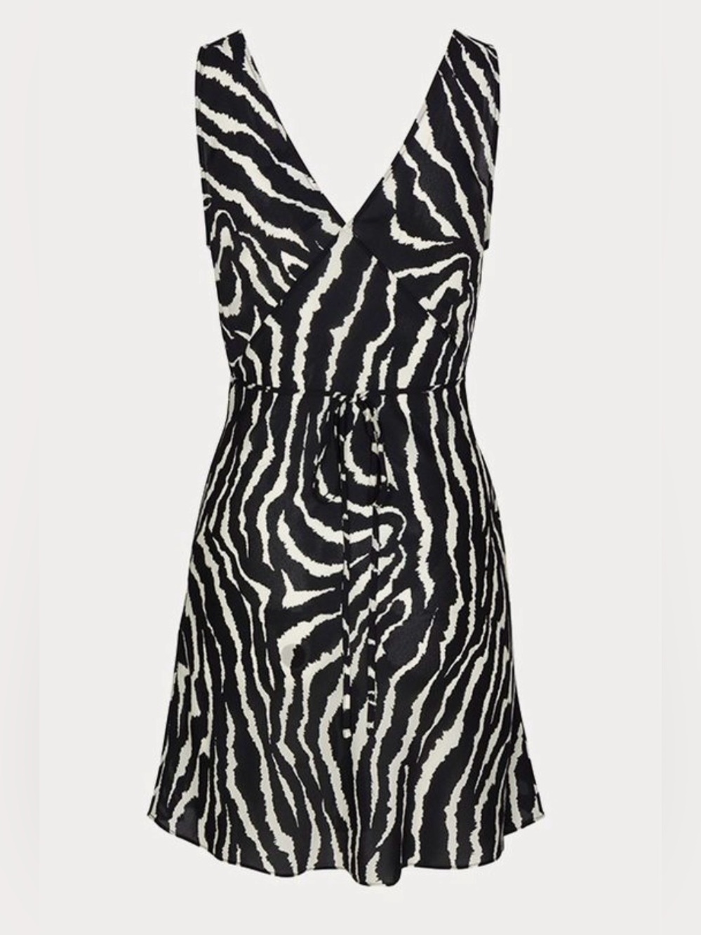 NWT Realisation Par Isabelli Mini Dress Zebra Print A-Line V-Neck EDC Dress L - Picture 2 of 12